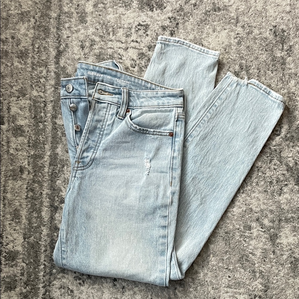 Old Navy Light Blue High-Rise OG Straight Jeans